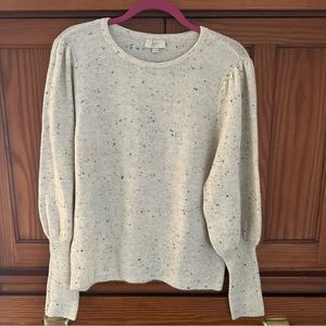 LOFT Flecked Confetti Sweater with Balloon Sleeves - NWOT!